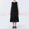 无印良品 MUJI 女式强捻无袖连衣裙女装连身裙子夏季纯棉全棉长裙BC2JNC4S 黑色 S (155/80A) 实拍图
