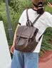 铂呐苓双肩包女日系JK制服学院风复古背包大学生上课书包通勤包电脑包 复古剑桥包【咖色】 实拍图