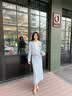 香影蓝色小香风套装裙女2026秋季新款千金感赫本风法式裙子两件套 蓝色 S 实拍图