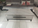 熙雅浩岩板茶几客厅轻奢高级感实木茶几小户型电视柜落地2025最新款组合 1.3米茶几【雪山白岩板】 黑灰框架柜体（普通柜体） 实拍图