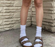 BIRKENSTOCK勃肯德国进口男女款经典舒适软木Arizona双扣拖鞋送父亲送长辈 棕色窄版151183 36 实拍图