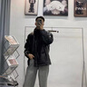 WASSUP UOSNE官方潮牌羽绒服男女款冬季美系免洗PU皮90鸭绒派克服飞行员外套男 9205水墨黑-免洗PU皮（90%鸭绒） M （建议120-145斤） 实拍图