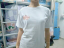 妙奕嘉短袖t恤女纯棉白色夏季2025年新款显瘦遮肚宽松潮流长款半袖上衣 粉色字母白色短袖【白标纯棉】 M 【建议 100斤内】 实拍图