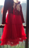 安妮优儿（Anneyol）女童连衣裙春秋款裙子2024新款儿童洋气春装小女孩衣服红色公主裙 红色 130 实拍图