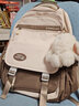 青春最好时减负书包初中女生大容量高颜值双肩包大学生高中生小学生双肩背包 咖啡色三件套【赠品五件套】 实拍图