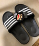 paul frankPaul Frank/大嘴猴拖鞋男夏季外穿户外家居防滑条纹情侣拖鞋男士 黑色条纹 38 实拍图