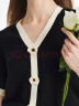歌莉娅 夏季新品  莱赛尔毛织上衣（配送可拆卸花朵）  1C4R5G240 00B黑色 M 晒单实拍图