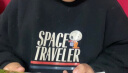 史努比（SNOOPY）童装儿童加绒卫衣保暖上衣半高领T恤 字母宇航员黑色 120  晒单实拍图