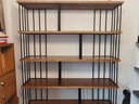 铁卓耐实木书架多层置物架陈列架客厅靠墙收纳架办公室一体隔断落地书柜 140*35*200（板厚3cm） 实拍图