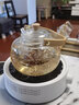 瓷牌茗茶具（cipaiming teaset） 电陶炉煮茶器煮茶壶茶炉家用小型电茶炉加厚耐热玻璃茶壶 竹柄煮茶壶+简约白炉6彩杯+架 实拍图