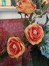 野派（yepai）玫瑰仿真花束假花绢花客厅装饰花瓶花艺摆件电视柜茶几绢花插花 1支 爱丽丝玫瑰/橘色 实拍图
