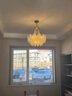 大观园（DGY）法式玻璃吊灯复古珍珠客厅餐厅灯设计师羽毛卧室吊灯中山灯具413O 1316-三层6头50CM-三色72W 实拍图