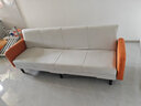 怡尚恋家可折叠布艺沙发小户型沙发床两用多功能客厅出租房公寓单双人沙发 阳光橙+米白(科技布 四人位-全长2.2米：送2抱枕 实拍图