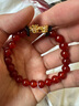 周六福5D硬金如意貔貅黄金转运珠红玛瑙手串AEMN195631 约1.12g 18cm  实拍图