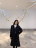 QIYUN【当天发】双面羊毛呢外套女秋冬季新款气质中长款过膝呢大衣 黑色 M 【106-115斤】 实拍图