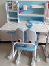 读书郎儿童学习书桌椅套装多功能可升降中小学生桌椅子写字桌家用课桌 大容量书桌+加高书架+移动追背蓝 实拍图