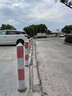 钢管警示柱镀锌红白交通固定防撞柱路障柱隔离防撞杆挡车固定立柱防撞柱 固定款镀锌立柱76*600*1.5 红白贴膜 实拍图