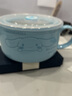 Hello Kitty三丽鸥陶瓷泡面碗带盖手柄可爱饭盒大容量面碗学生宿舍上班便当盒 天空蓝玉桂狗/1002ml 实拍图