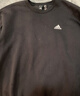 adidas情侣款休闲宽松抓绒圆领长袖卫衣套头衫男女阿迪达斯轻运动   黑色/白   XS 实拍图