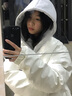 亿梵莎（YIFANSHA）棉服外套秋冬款女学生2023新款冬季防风加厚字母pu皮衣小众面包服 米白色 均码【可备注码数】 实拍图