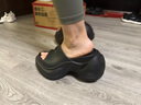 SMFK预售WAVE高跟运动拖鞋SL002B1厚底增高时髦一字拖9.5cm明星同款 荒野黑 偏大一码 35 实拍图