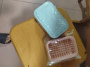 梦庭肥皂盒香皂盒翻盖创意沥水免打孔带盖浴室洗衣皂盒皂架 蓝色 实拍图