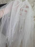 岚束（LANSHU）白色头纱新娘主婚纱结婚领证求婚订婚告白超仙高级感蓬蓬影楼拍照 素纱珍珠头纱70cm【发梳款】 实拍图