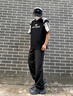 顶峰保罗（Dingfengbaoluo）休闲裤春秋季男士宽松冰丝直筒垂感潮流阔腿长裤子818黑色L 实拍图
