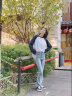 La Chapelle Sport拉夏贝尔纯棉长袖t恤女秋季百搭撞色插肩打底衫女装学生圆领体恤 咖色(线织熊胸标) M /165（推荐100-115斤） 实拍图