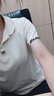 啄木鸟冰丝翻领短袖t恤女夏季2025新款时尚妈妈polo衫宽松显瘦上衣 米杏 XL (建议100-110斤) 实拍图
