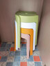 顺喆家用凳子塑料凳加厚餐凳圆凳客厅餐厅可叠放椅凳换鞋凳高凳子简约 加厚4把装-浅蓝粉橙绿 实拍图
