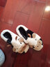 细细条 全包跟可爱小奶牛棉拖鞋男女冬季情侣室内保暖毛绒绒软底居家鞋 半包跟款白色 40-41 （适合39-40的脚） 实拍图