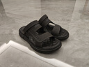 卡帝乐鳄鱼（CARTELO）皮凉鞋男夏季2025透气沙滩鞋男外穿两用男士洞洞凉拖鞋 黑灰色 39 实拍图