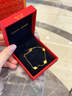 中国黄金（CHINA GOLD）四叶草黄金手链女款足金结婚转运珠生日生日送女朋友礼物送老婆 幸运四叶草 约2.3g 玫瑰礼盒 实拍图