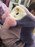 多妙屋儿童睡衣秋冬女童珊瑚绒套装法兰绒亲子家居服 99090紫色 150cm  实拍图