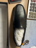 金利来（Goldlion）男鞋一脚蹬豆豆鞋舒适乐福鞋商务休闲皮鞋57101035001A-黑色-38码 实拍图