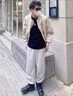 NEW OR MODE休闲裤男美式潮牌宽松春秋季学生直筒运动青年潮流束脚九分男裤子 A01灰色常规 XL 实拍图