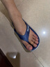 简慕菲（Jianmufei）人字拖男士夏季防滑户外穿凉拖夹板拖鞋夹拖橡胶沙滩鞋男潮 蓝色 43码( 适合运动鞋42的脚) 实拍图