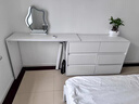 梳妆台卧室简约奶油风实木化妆桌高级感斗柜书桌一体转角可伸缩 奶油白【送货上门包安装】 0.8米桌+0.6米柜【三斗柜】 实拍图