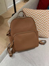 viney牛皮双肩包女大容量旅行背包休闲通勤时尚旅游大学生初中高中书包 棕色 高颜值减重减负简约户外轻便 实拍图