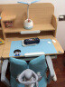 护童（Totguard）儿童学习桌椅学生书桌椅可升降实木写字桌课桌椅套装120cm带书柜 习惯星_新实木+扶手椅_蓝+萌芽灯 实拍图