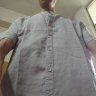 构致（GLOY&ZENITH）夏季亚麻衬衫男士短袖薄款衬衣商务休闲简约纯色棉麻半袖男上衣潮 灰色 XL（120-145斤） 实拍图