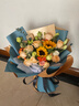 插画鲜花速递向日葵混搭花束表白送女友老婆生日礼物全国同城配送 向日葵韩式混搭花束 实拍图