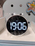 三每学生闹钟时尚圆形电池款儿童床头钟工作日模式LED数字闹钟M16 白色 实拍图
