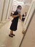 clotho Rennie品牌女装韩版短袖连衣裙女2025夏新款气质通勤休闲时尚收腰显瘦 黑色 M 实拍图