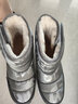 哈比熊童鞋儿童雪地靴男童靴子加绒棉鞋女童短靴AW7089 灰色35码 实拍图