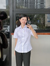 海澜之家（HLA）短袖衬衫女夏季款商务通勤纯色抗菌正装衬衣女装 【抗菌】漂白Y0 35 155/80A 实拍图