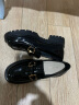 百思图乐福鞋女商场同款羊皮厚底松糕鞋女士休闲皮鞋TFW29CA2 黑色 39 实拍图