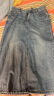 红袖高棉牛仔半身裙夏季2024新款女装做旧水洗开叉百搭气质显瘦中长裙 牛仔蓝071（L码XL码预售6.7） L 晒单实拍图