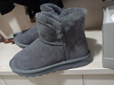 红蜻蜓雪地靴冬款厚底羊毛加绒短靴女鞋防寒保暖女雪地女棉鞋WLC43471 灰色 37 实拍图